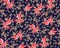Navy Blue-Multi Poly Stretch Spandex Floral Print DB Jersey Knit Fabric By the Yard